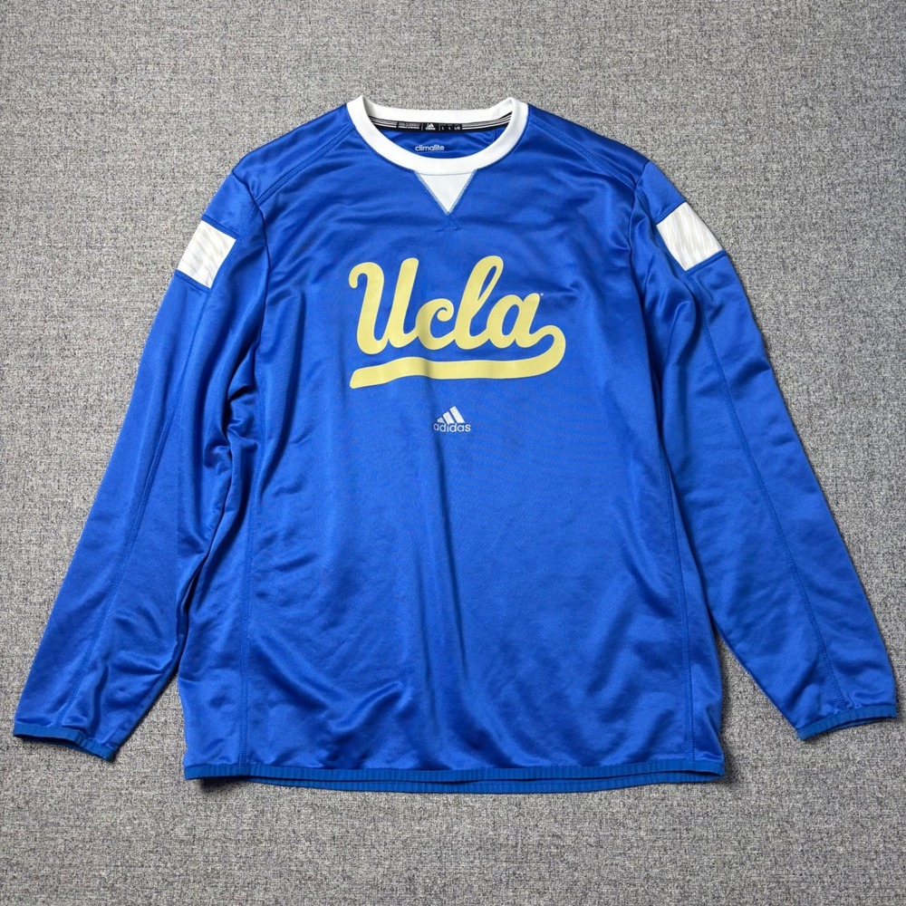 UCLA Adidas Long Sleeve Shirt Mens L Blue NCAA Training Climalite 4976A